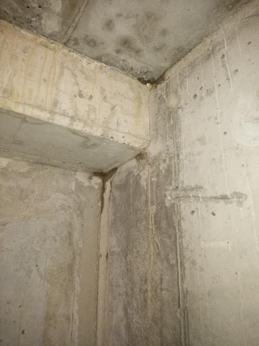 Styk roboczy ścian szybu przed uszczelnieniem